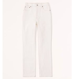 Abercrombie & Fitch Curve Love Cream Ultra High Rise 90s Straight Jean 18L / 34
